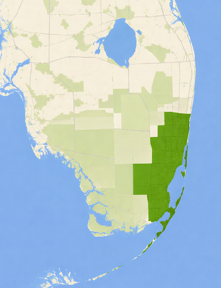 map of coverage in miami for independent claims adjusting, fl