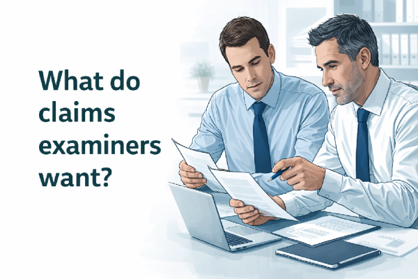 An independent claims adjuster and a claims examiner discussing project details